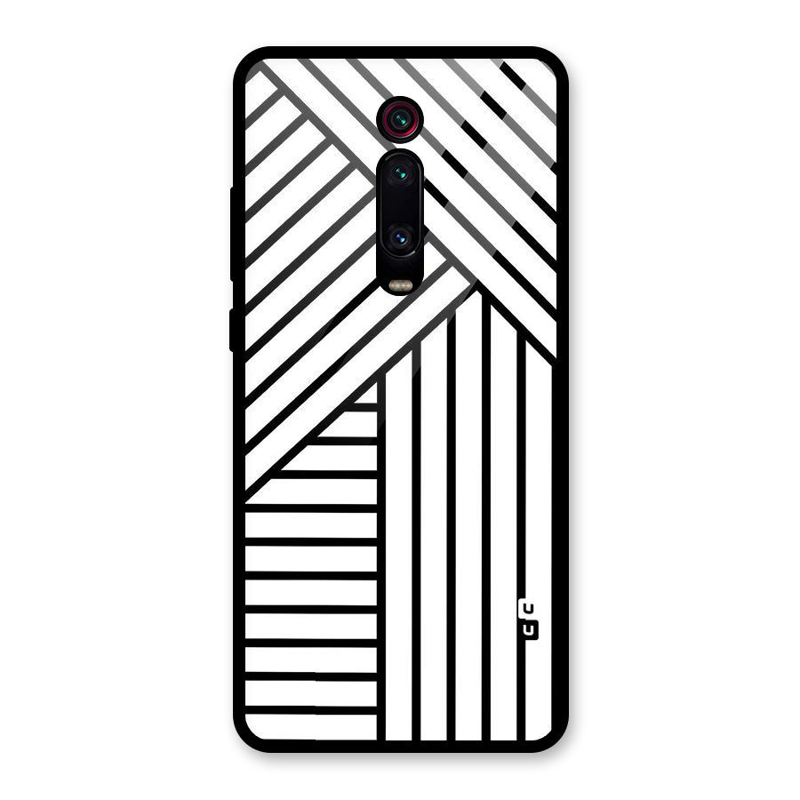 Lines Pattern Stripes Glass Back Case for Redmi K20