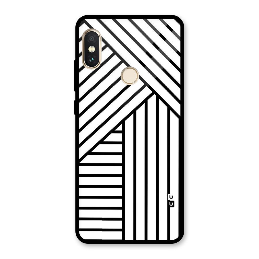 Lines Pattern Stripes Glass Back Case for Redmi Note 5 Pro