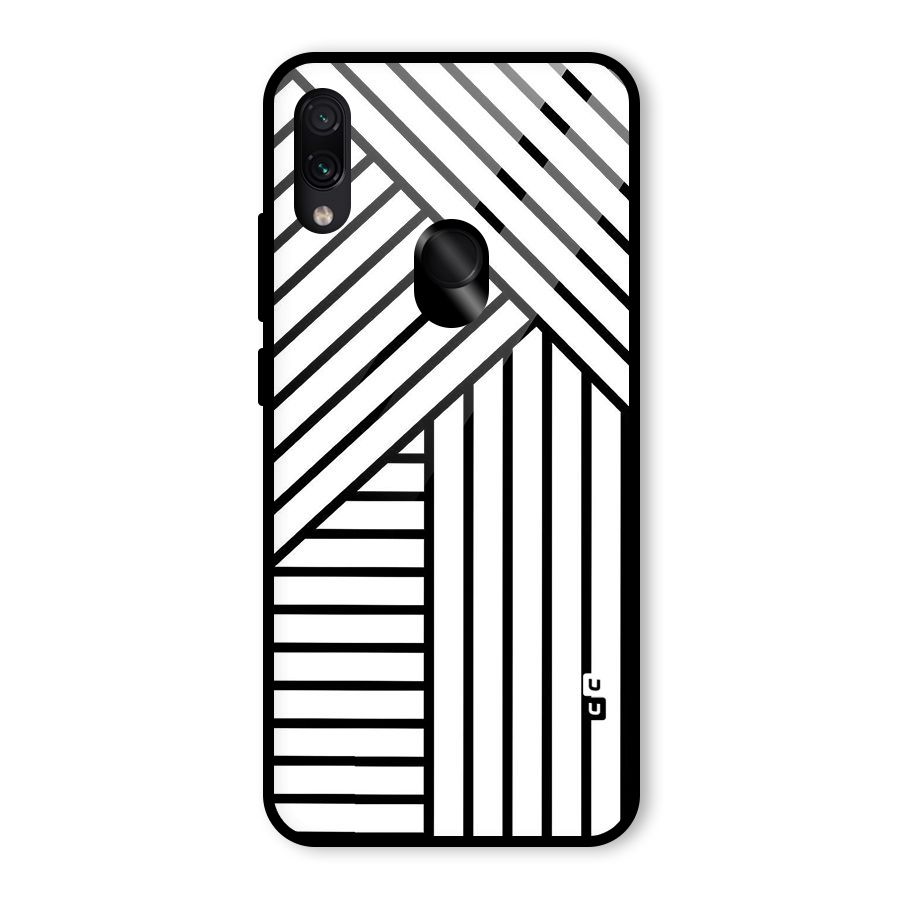 Lines Pattern Stripes Glass Back Case for Redmi Note 7 Pro