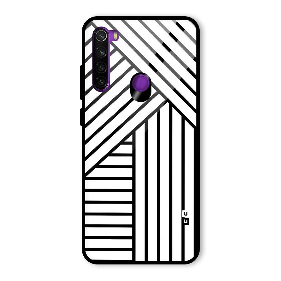 Lines Pattern Stripes Glass Back Case for Redmi Note 8
