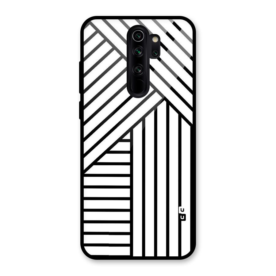 Lines Pattern Stripes Glass Back Case for Redmi Note 8 Pro