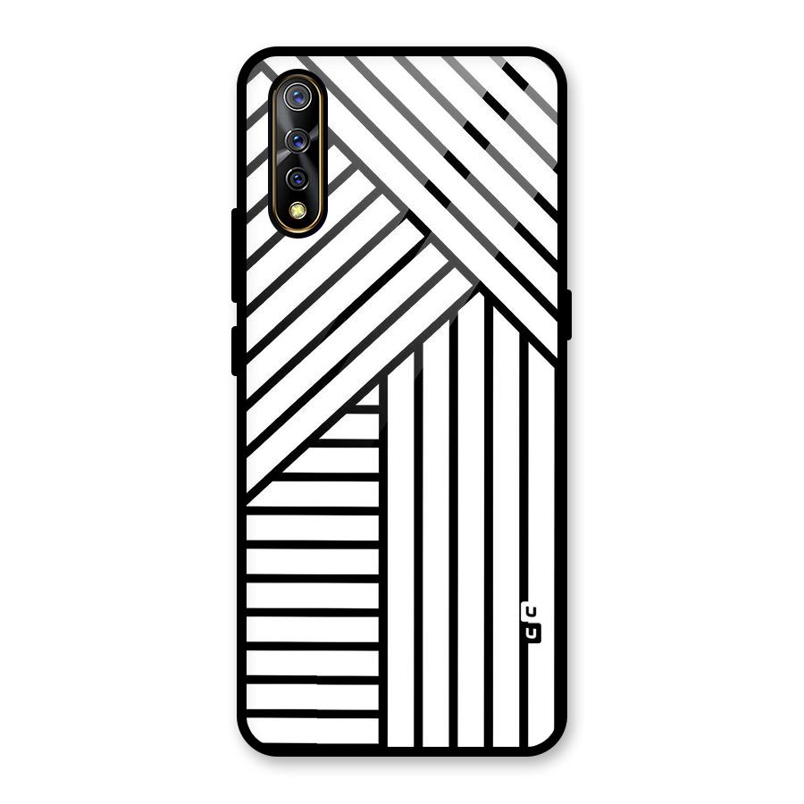 Lines Pattern Stripes Glass Back Case for Vivo S1
