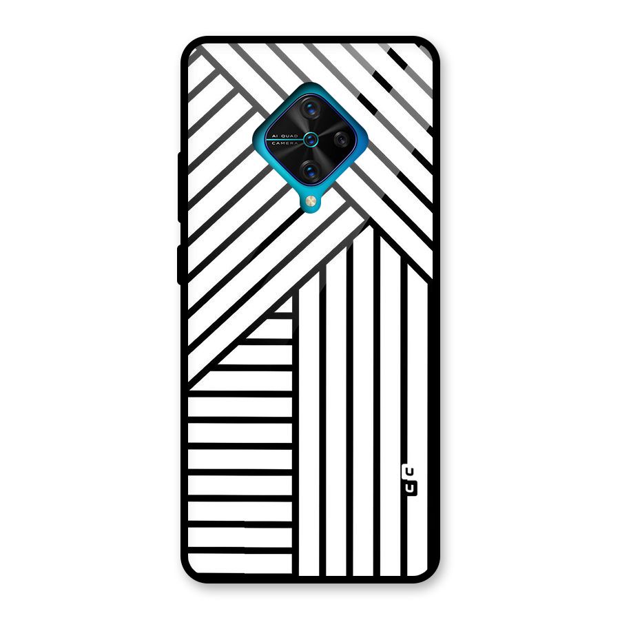 Lines Pattern Stripes Glass Back Case for Vivo S1 Pro