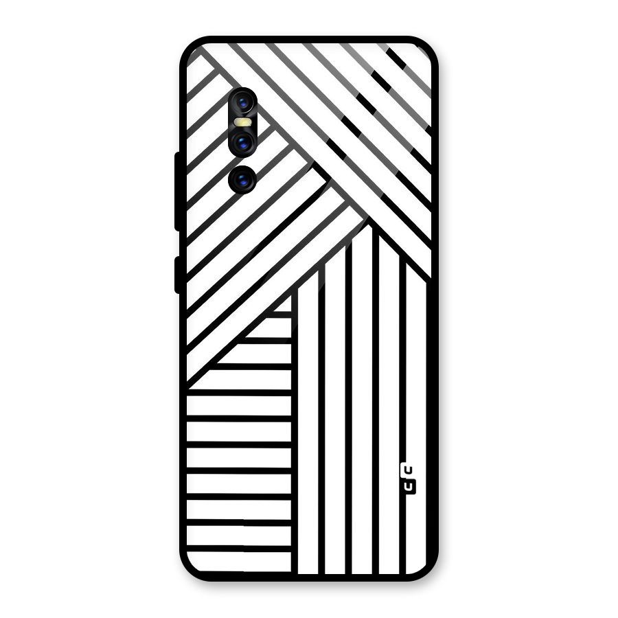 Lines Pattern Stripes Glass Back Case for Vivo V15 Pro