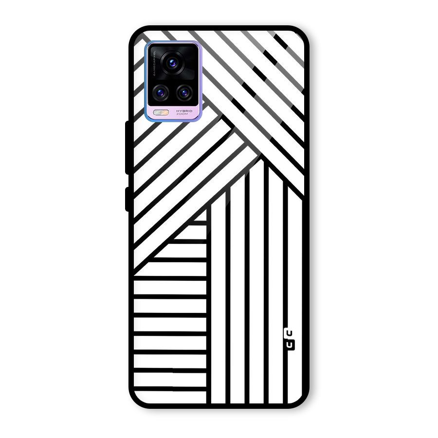 Lines Pattern Stripes Glass Back Case for Vivo V20 Pro