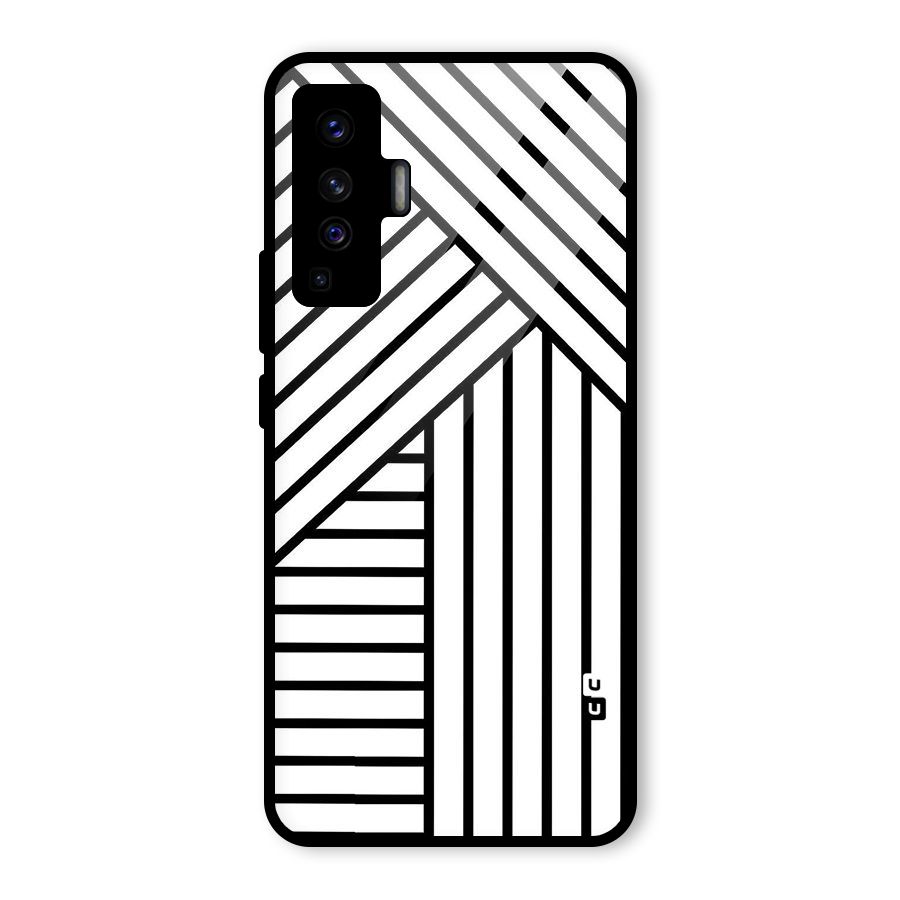 Lines Pattern Stripes Glass Back Case for Vivo X50