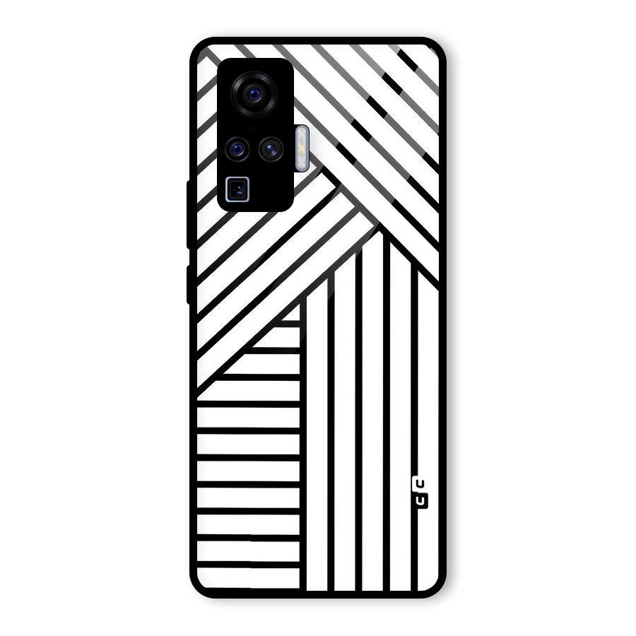 Lines Pattern Stripes Glass Back Case for Vivo X50 Pro