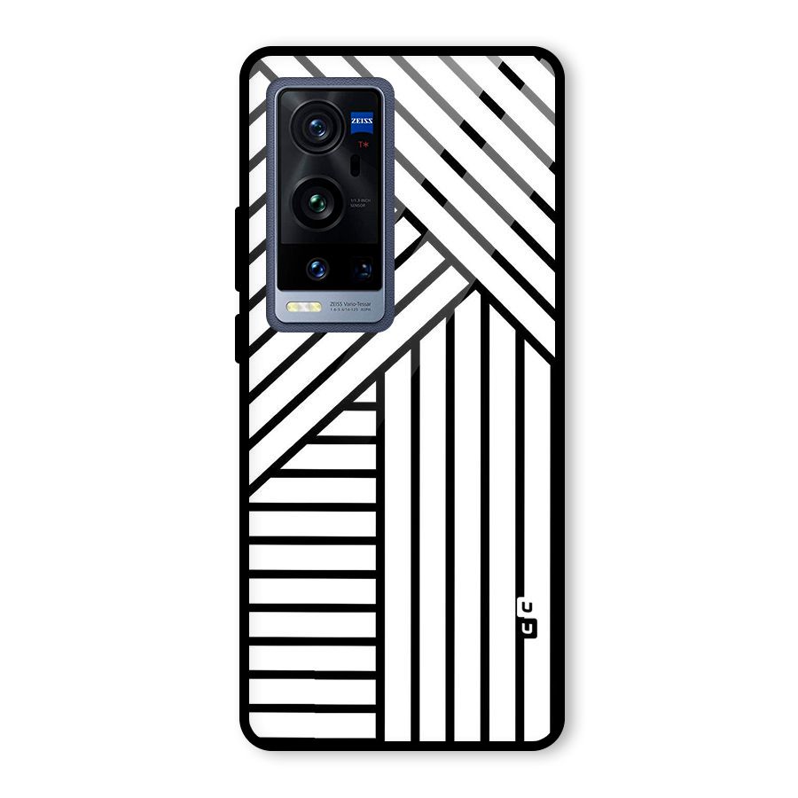 Lines Pattern Stripes Glass Back Case for Vivo X60 Pro Plus
