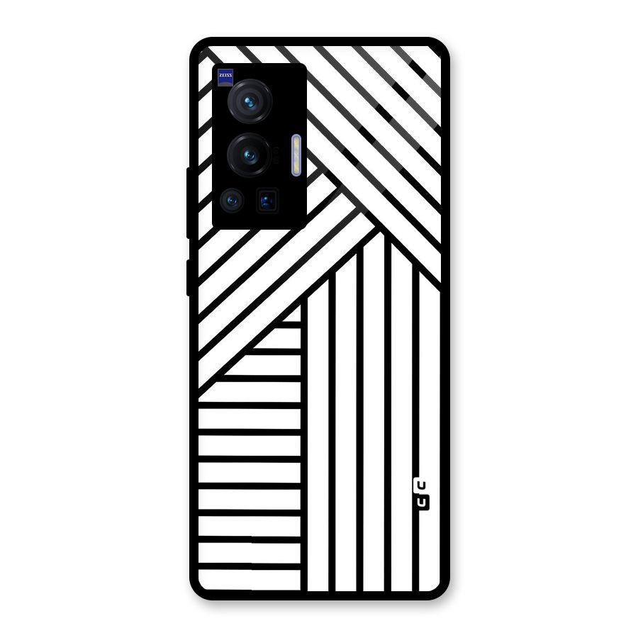 Lines Pattern Stripes Glass Back Case for Vivo X70 Pro