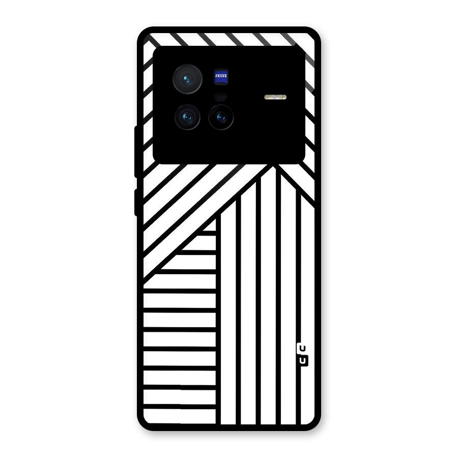 Lines Pattern Stripes Glass Back Case for Vivo X80