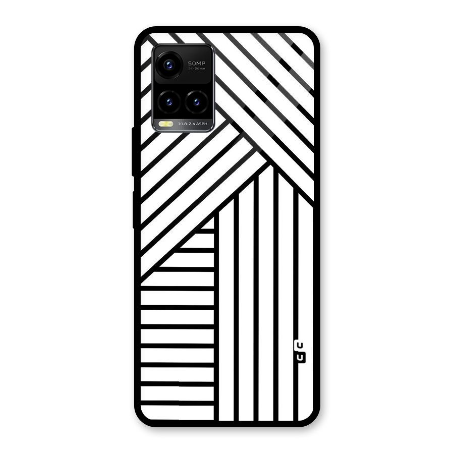 Lines Pattern Stripes Glass Back Case for Vivo Y21T