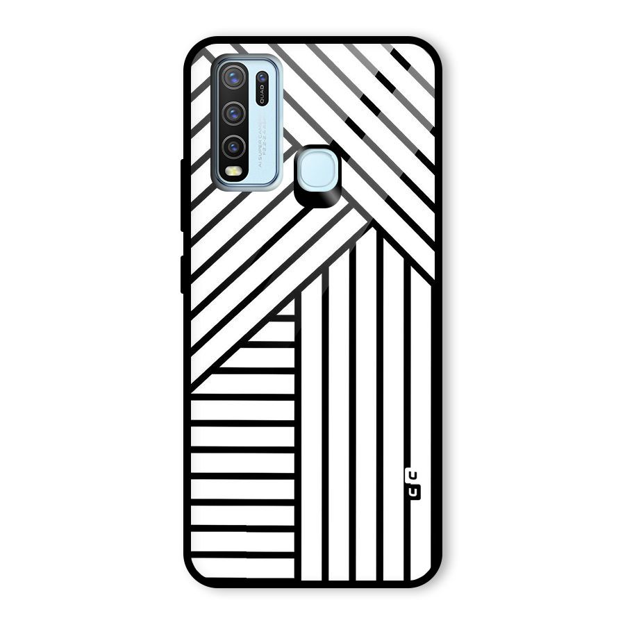 Lines Pattern Stripes Glass Back Case for Vivo Y50