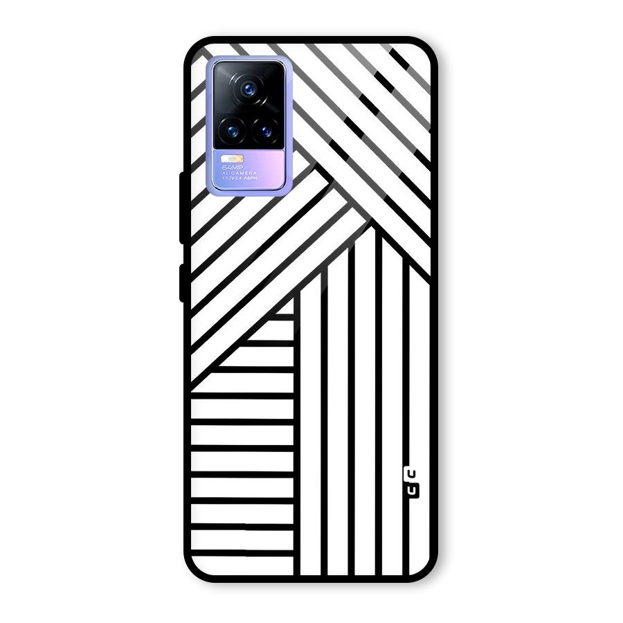 Lines Pattern Stripes Glass Back Case for Vivo Y73