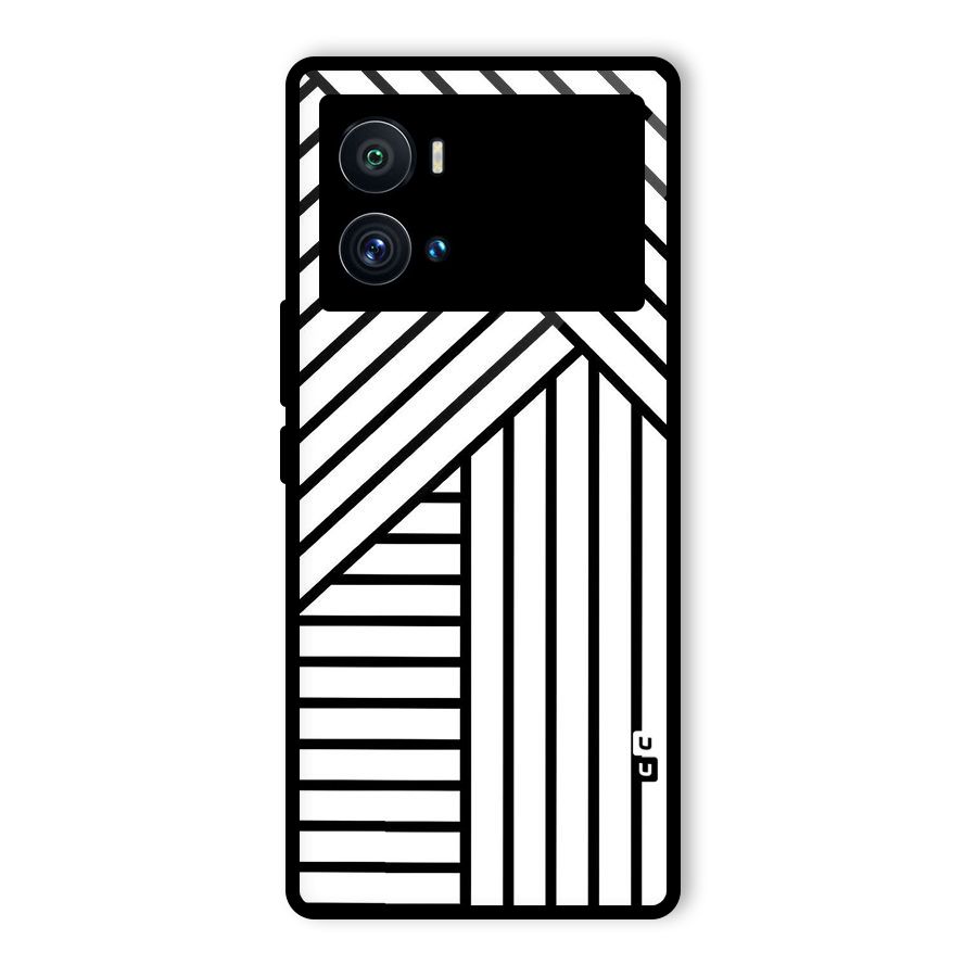Lines Pattern Stripes Glass Back Case for Vivo iQOO 9 Pro