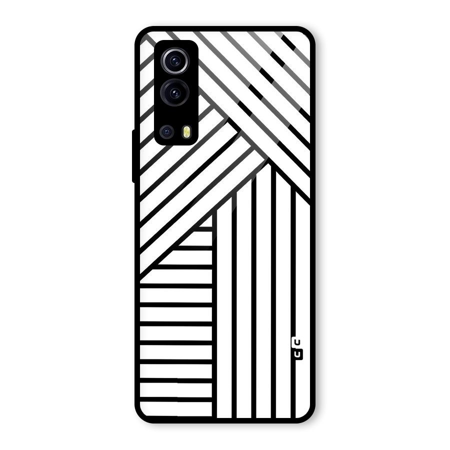 Lines Pattern Stripes Glass Back Case for Vivo iQOO Z3
