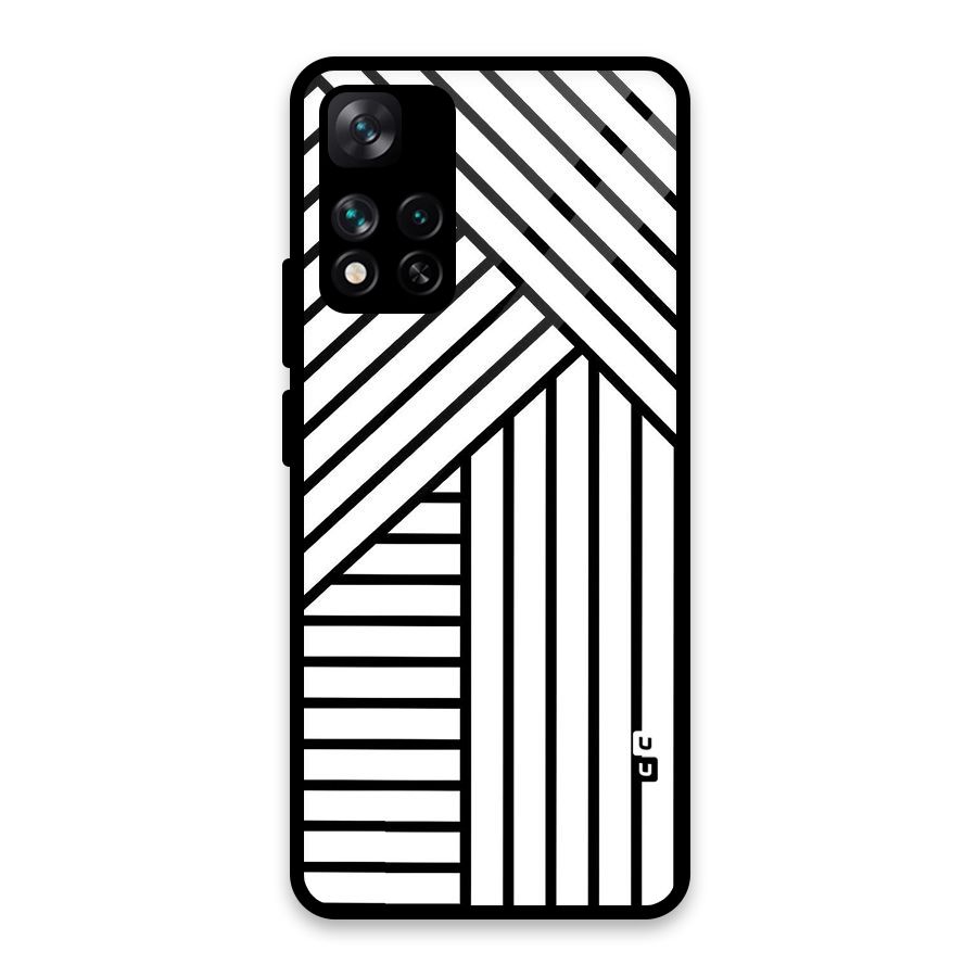 Lines Pattern Stripes Glass Back Case for Xiaomi 11i HyperCharge 5G