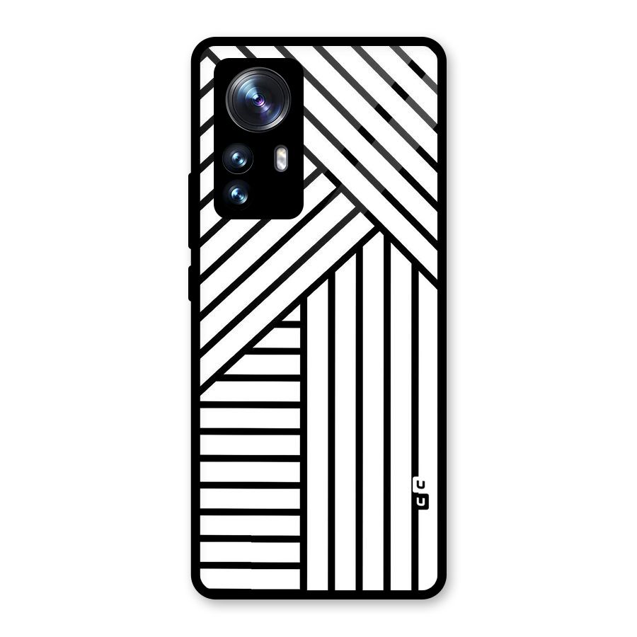 Lines Pattern Stripes Glass Back Case for Xiaomi 12 Pro