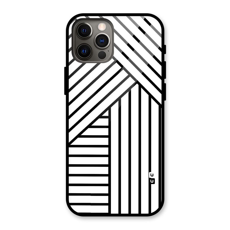 Lines Pattern Stripes Glass Back Case for iPhone 12 Pro