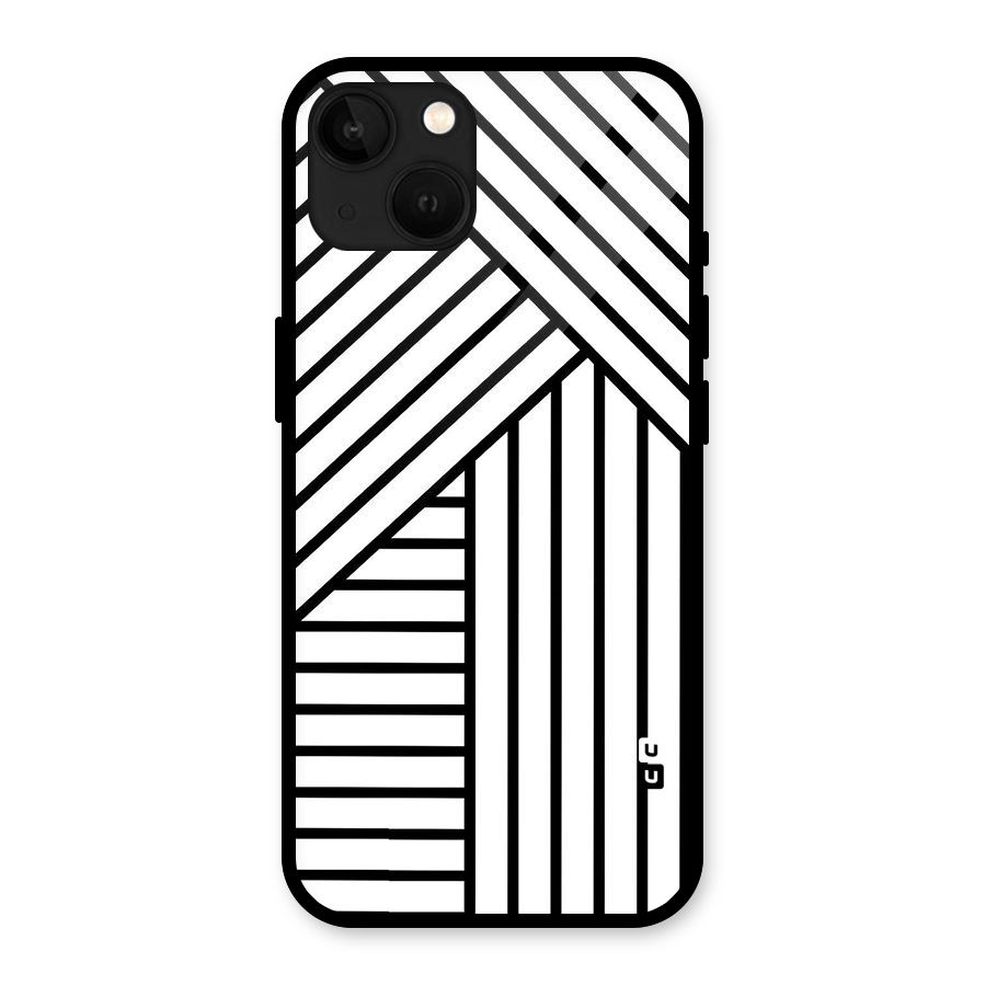 Lines Pattern Stripes Glass Back Case for iPhone 13