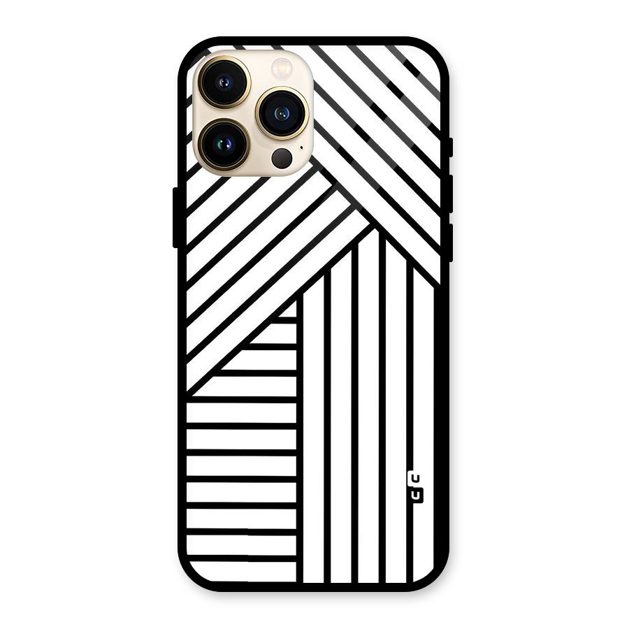 Lines Pattern Stripes Glass Back Case for iPhone 13 Pro Max