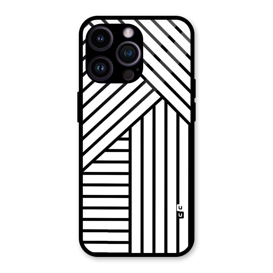 Lines Pattern Stripes Glass Back Case for iPhone 14 Pro Max