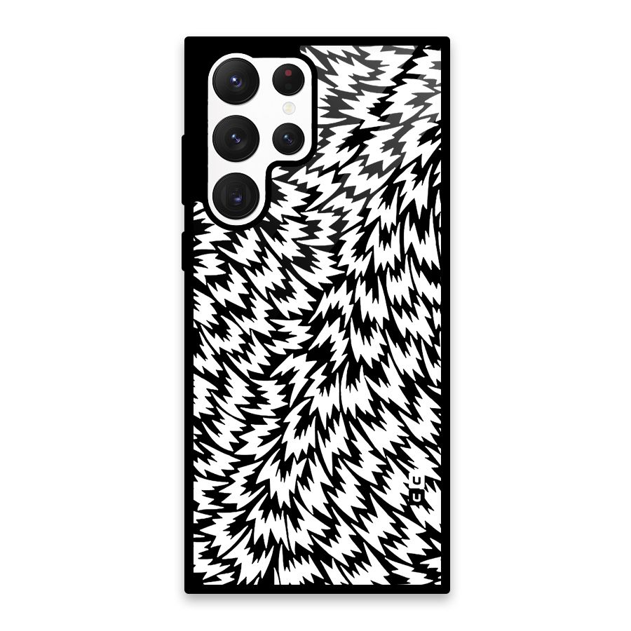 Lion Abstract Art Pattern Glass Back Case for Galaxy S22 Ultra 5G