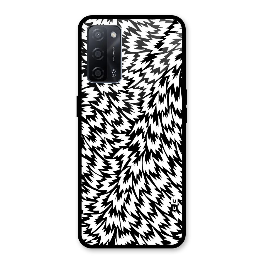 Lion Abstract Art Pattern Glass Back Case for Oppo A53s 5G