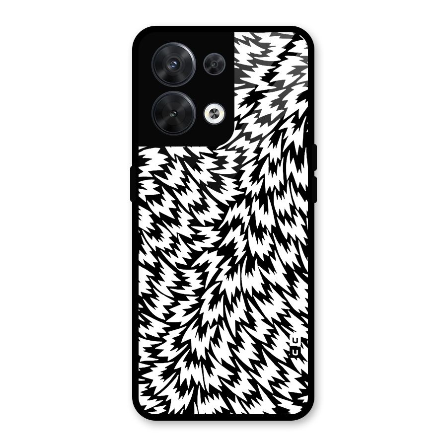 Lion Abstract Art Pattern Glass Back Case for Oppo Reno8 5G