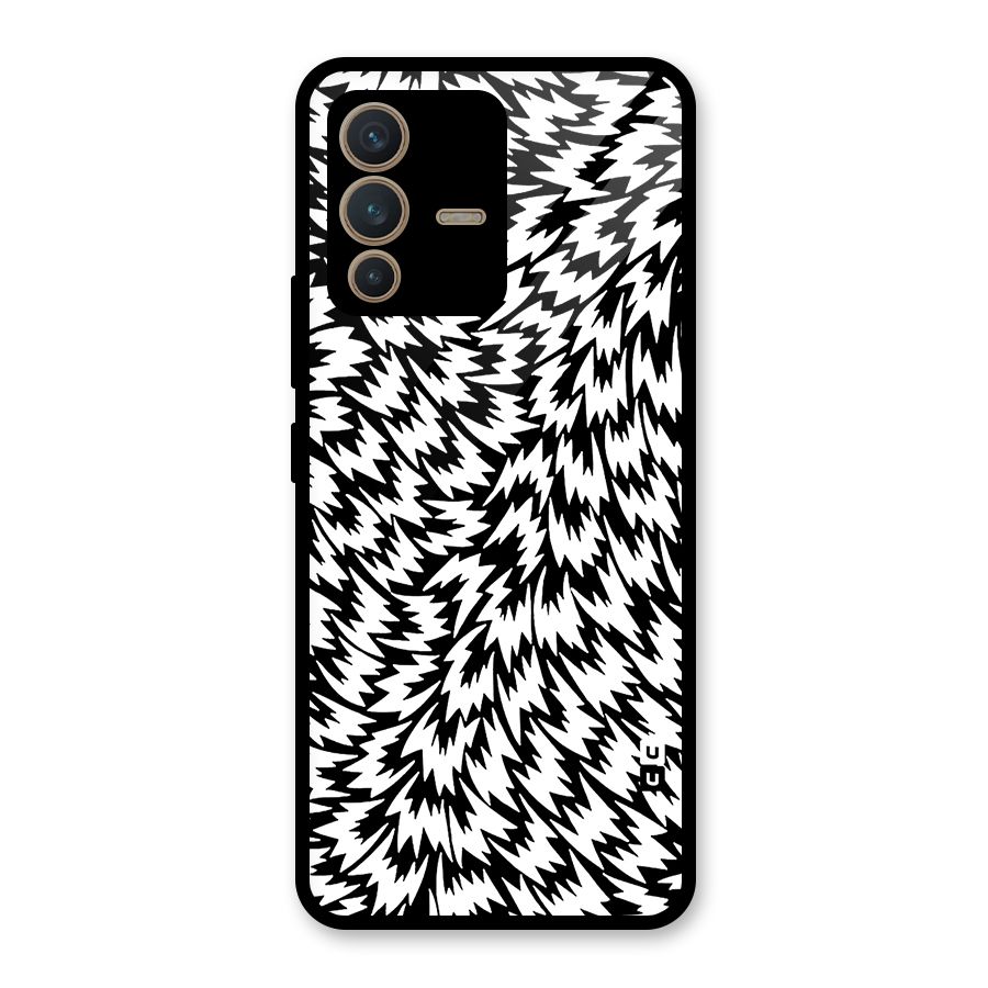 Lion Abstract Art Pattern Glass Back Case for Vivo V23 5G
