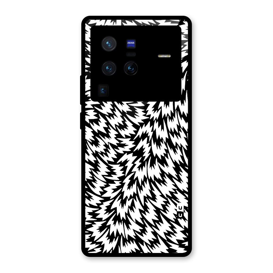 Lion Abstract Art Pattern Glass Back Case for Vivo X80 Pro