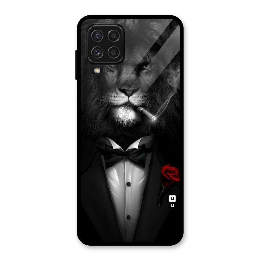 Lion Class Glass Back Case for Galaxy A22 4G