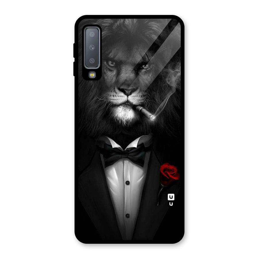 Lion Class Glass Back Case for Galaxy A7 (2018)