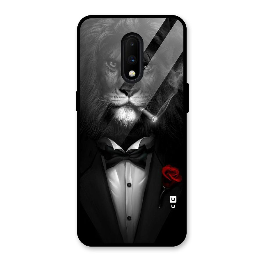 Lion Class Glass Back Case for OnePlus 7
