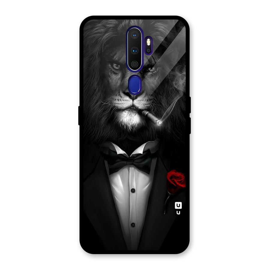 Lion Class Glass Back Case for Oppo A9 (2020)