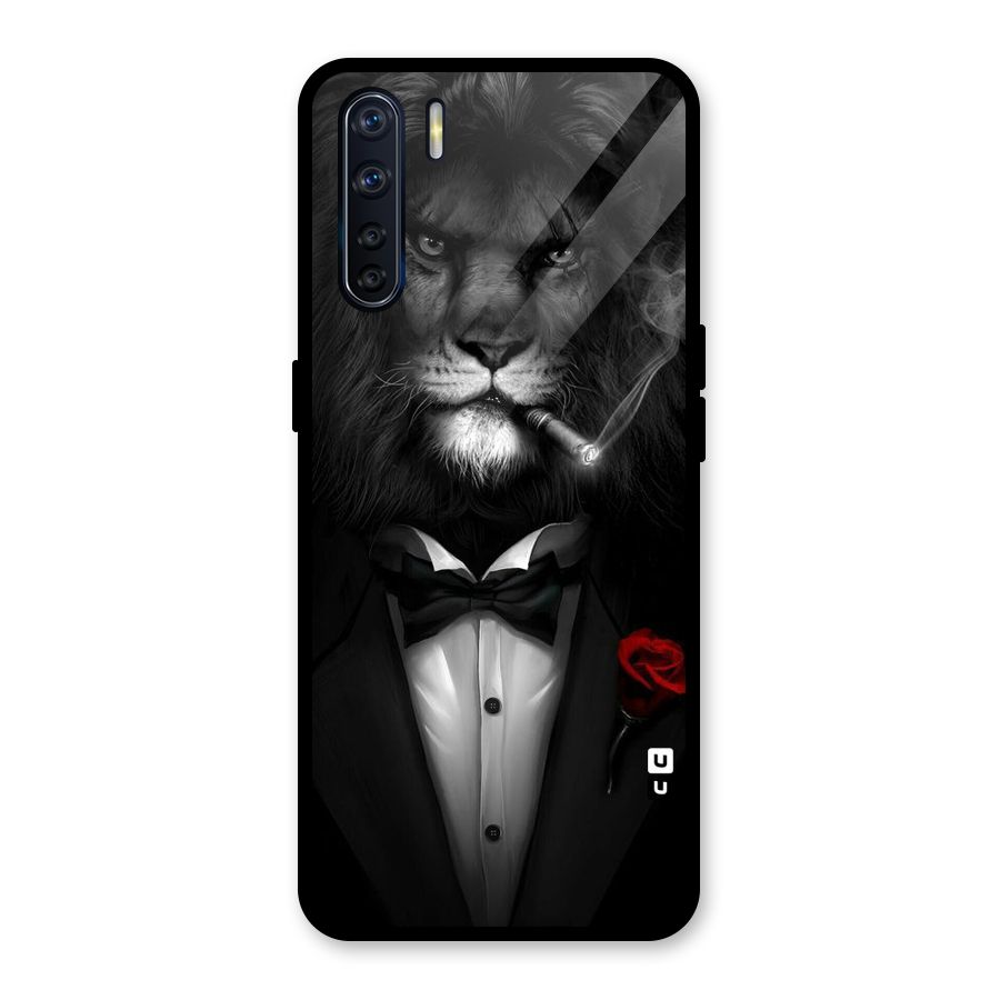 Lion Class Glass Back Case for Oppo F15
