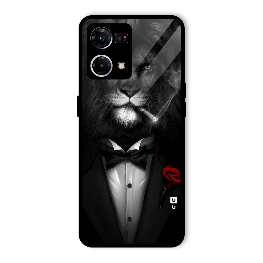 Lion Class Glass Back Case for Oppo F21 Pro 4G