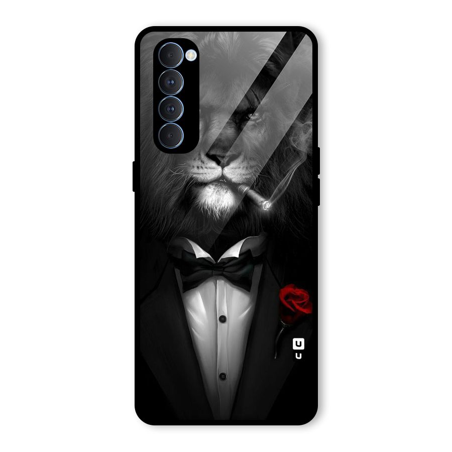 Lion Class Glass Back Case for Oppo Reno4 Pro