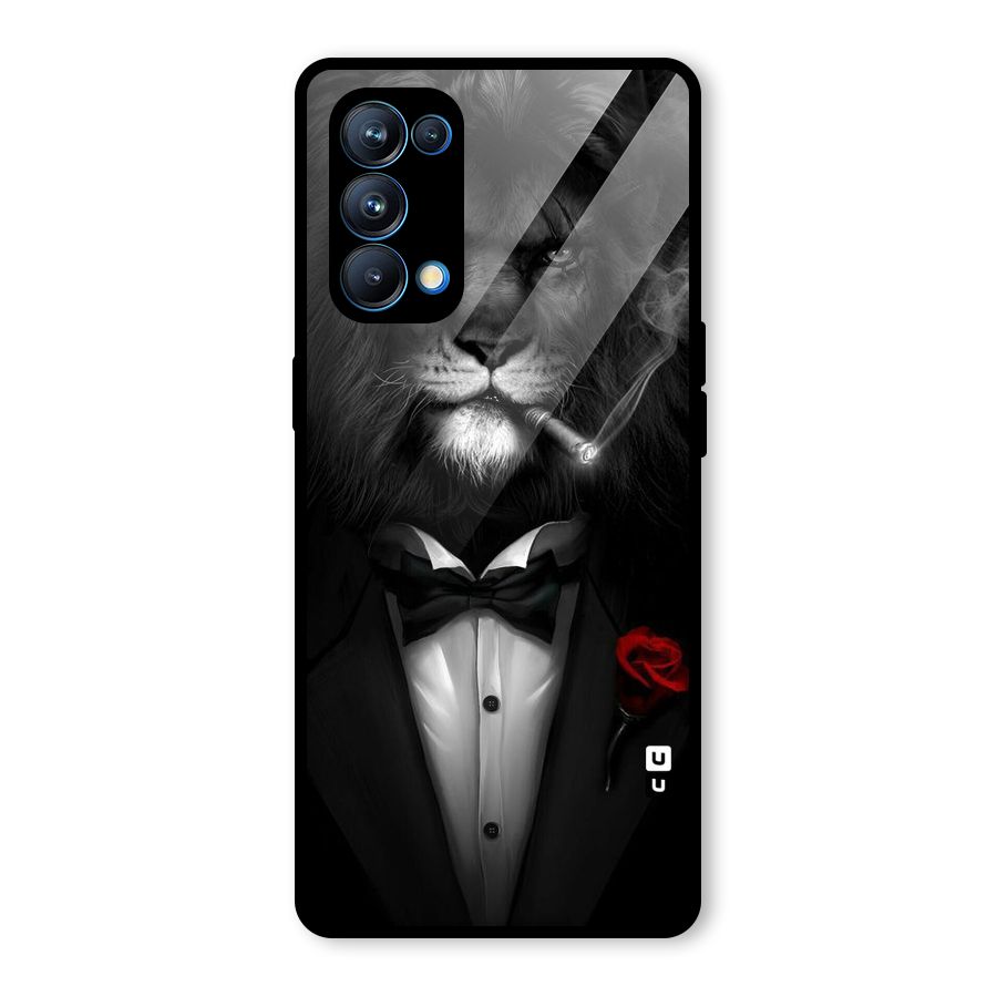 Lion Class Glass Back Case for Oppo Reno5 Pro 5G