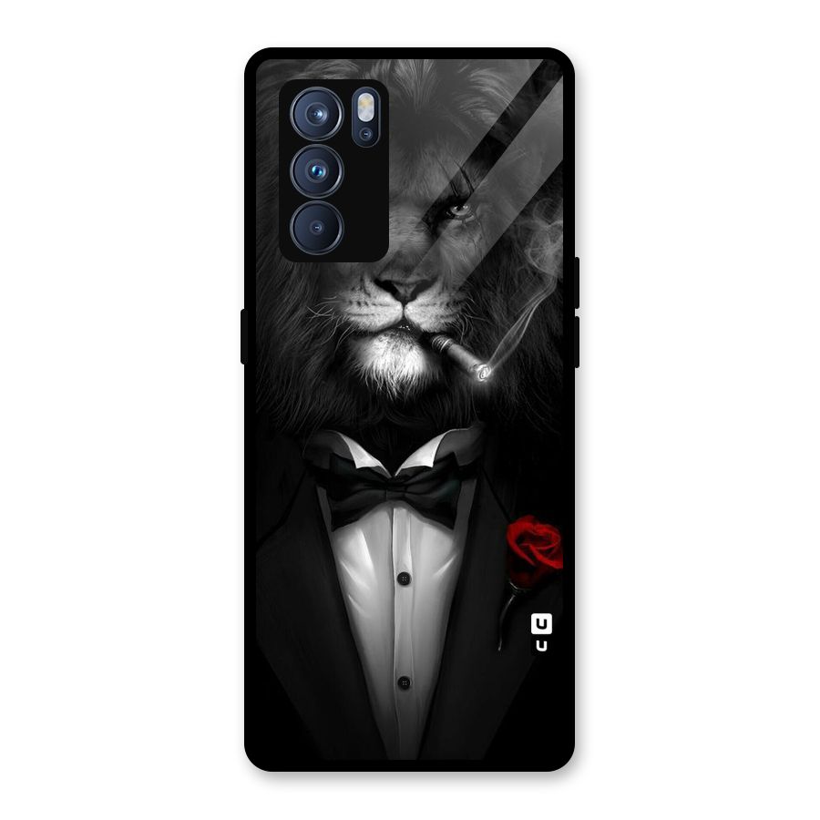 Lion Class Glass Back Case for Oppo Reno6 Pro 5G