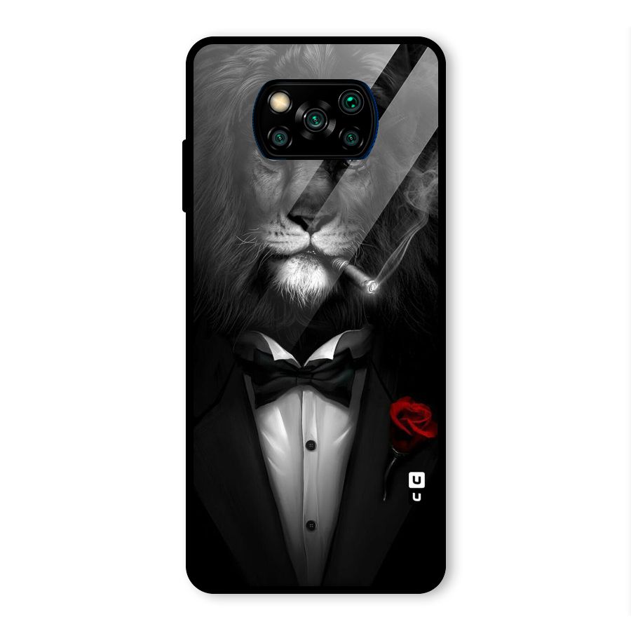 Lion Class Glass Back Case for Poco X3 Pro