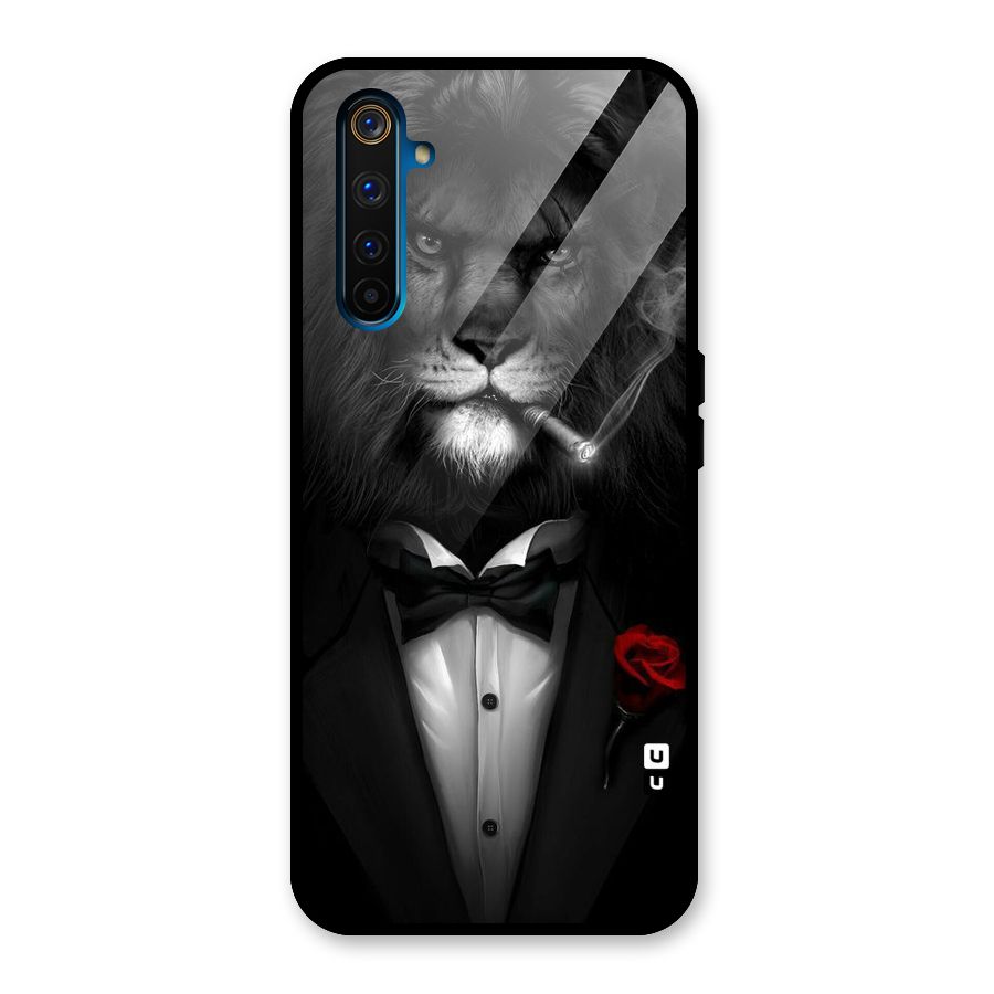 Lion Class Glass Back Case for Realme 6 Pro