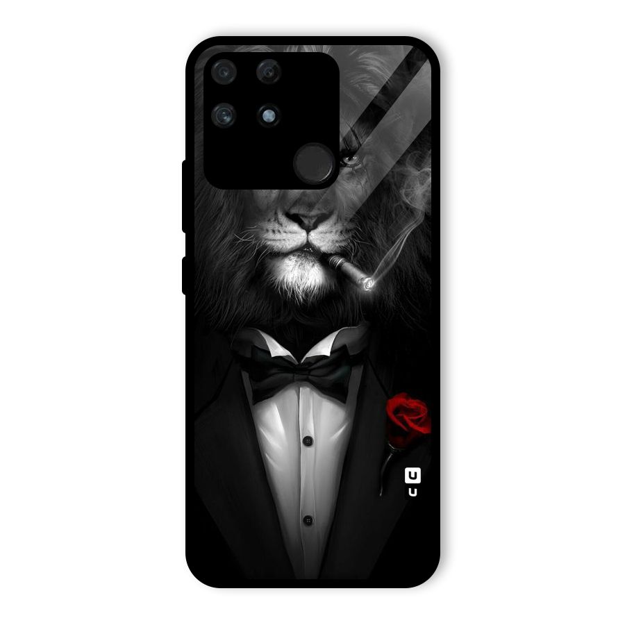 Lion Class Glass Back Case for Realme Narzo 50A