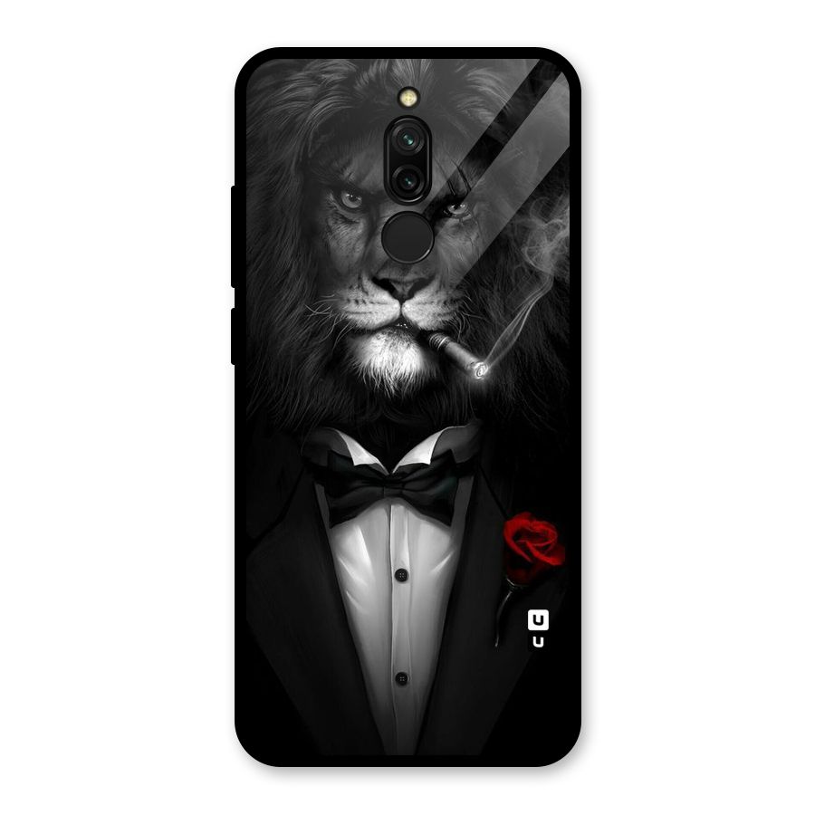 Lion Class Glass Back Case for Redmi 8