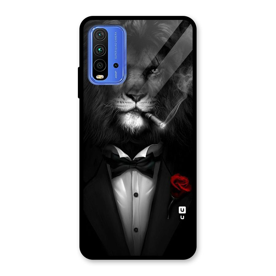 Lion Class Glass Back Case for Redmi 9 Power