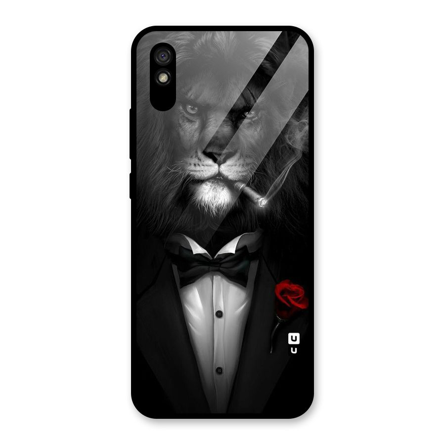 Lion Class Glass Back Case for Redmi 9i