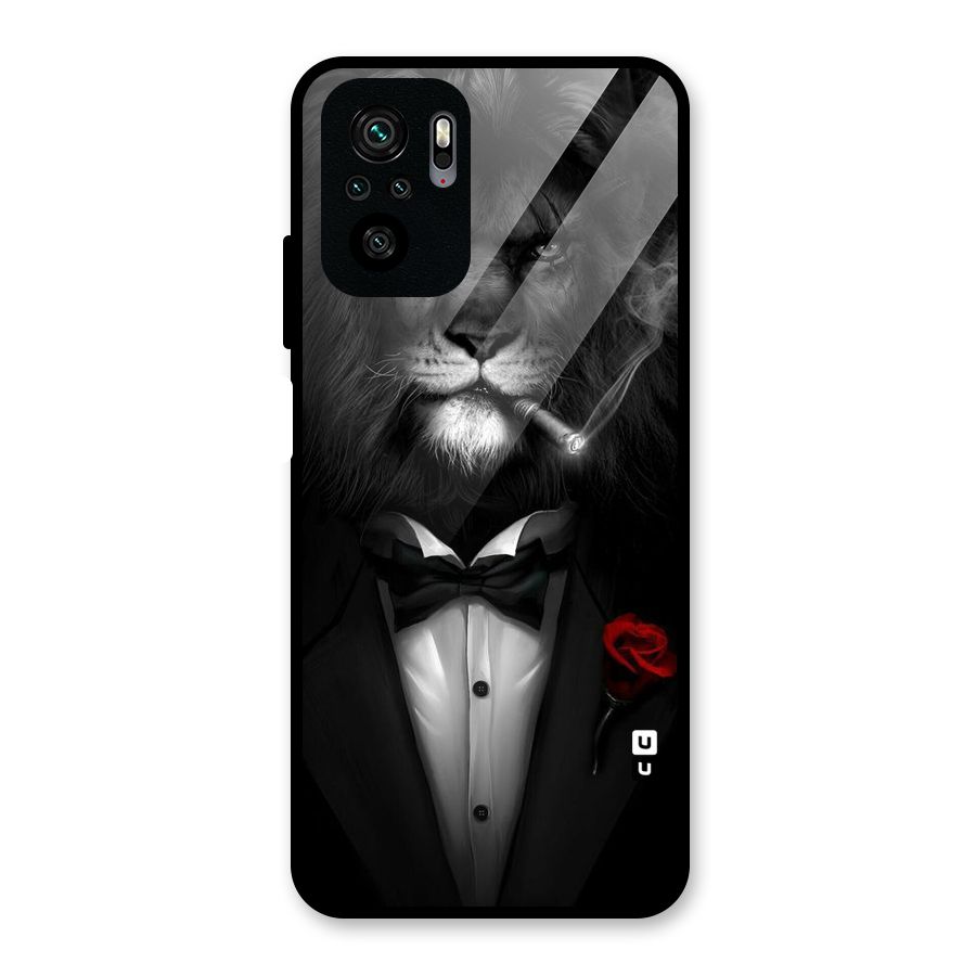 Lion Class Glass Back Case for Redmi Note 10S