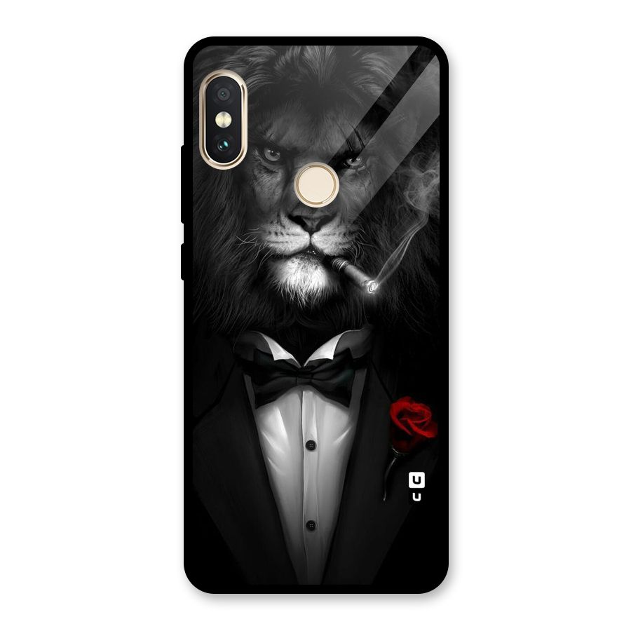 Lion Class Glass Back Case for Redmi Note 5 Pro