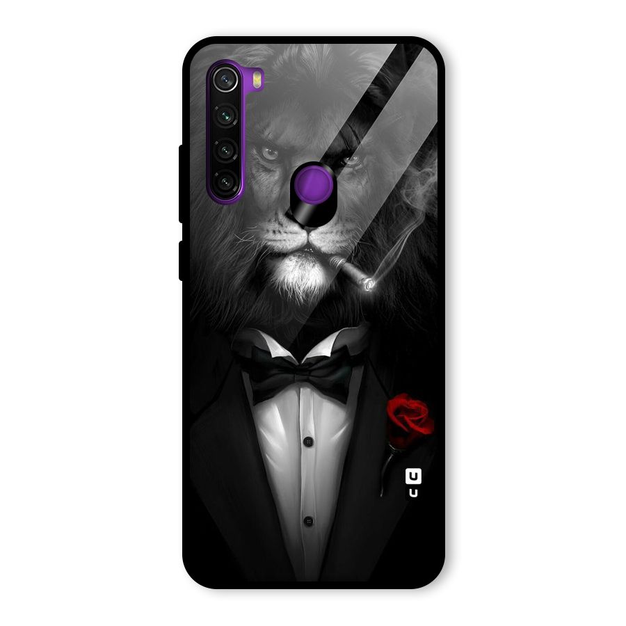 Lion Class Glass Back Case for Redmi Note 8