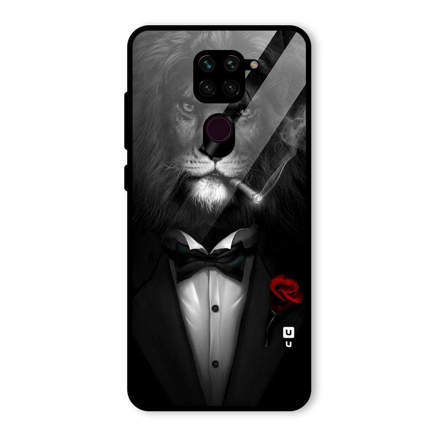Lion Class Glass Back Case for Redmi Note 9
