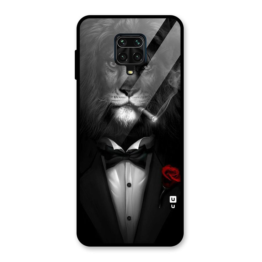 Lion Class Glass Back Case for Redmi Note 9 Pro